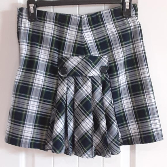 Lands' End, Tartan, Pleated Rayon Blend Skort, Girls Size 12 - Picture 9 of 12